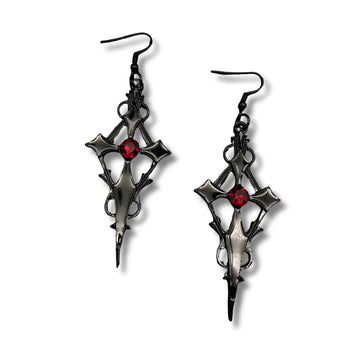 Gothic Cross Dangle Earrings for Women Xenos Jewelry