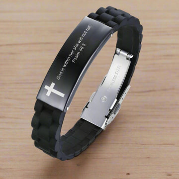 Bible Verse Black Bracelet | Psalm 46:5