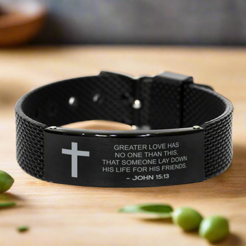 Christian Black Bracelet | John 15:13