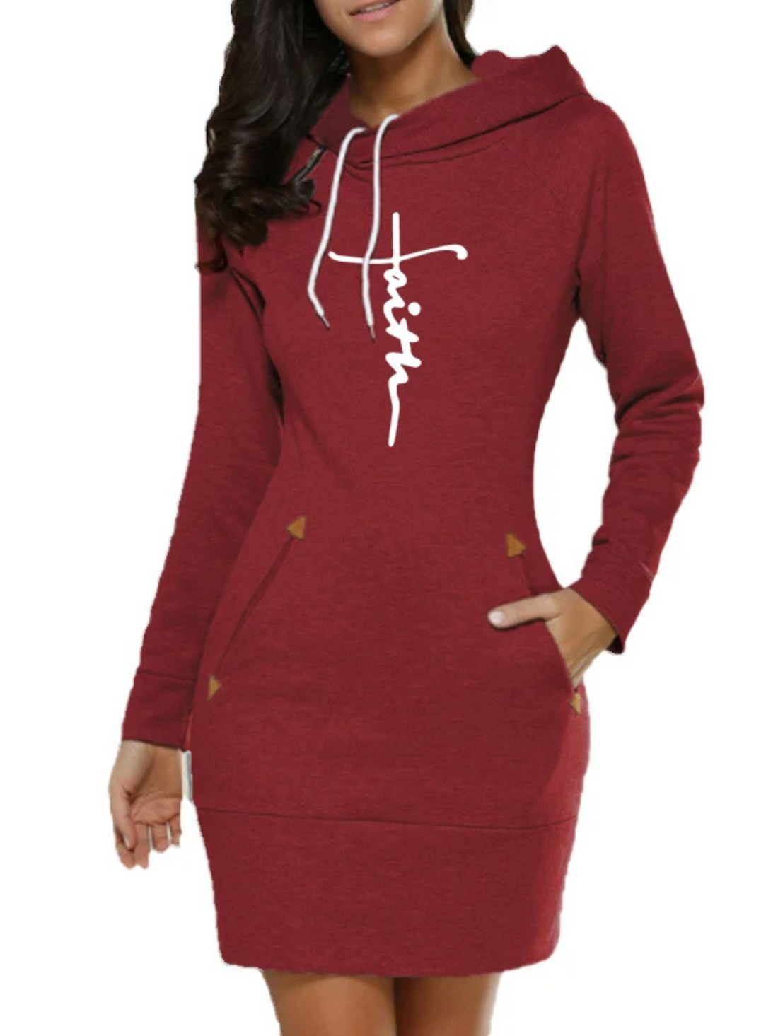 "Faith" Women's Slim Fit Hoodie Dress