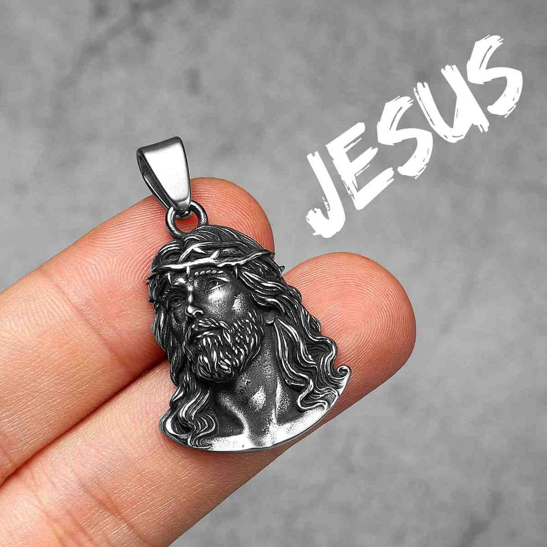 Jesus Head Pendant Necklace Xenos Jewelry