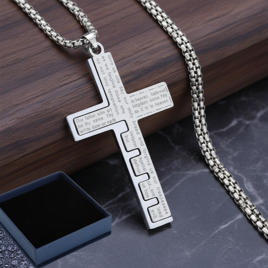 <b>The Lord's Prayer Cross Necklace</b><br><i>A Daily Anchor for Faith & Calm</i>