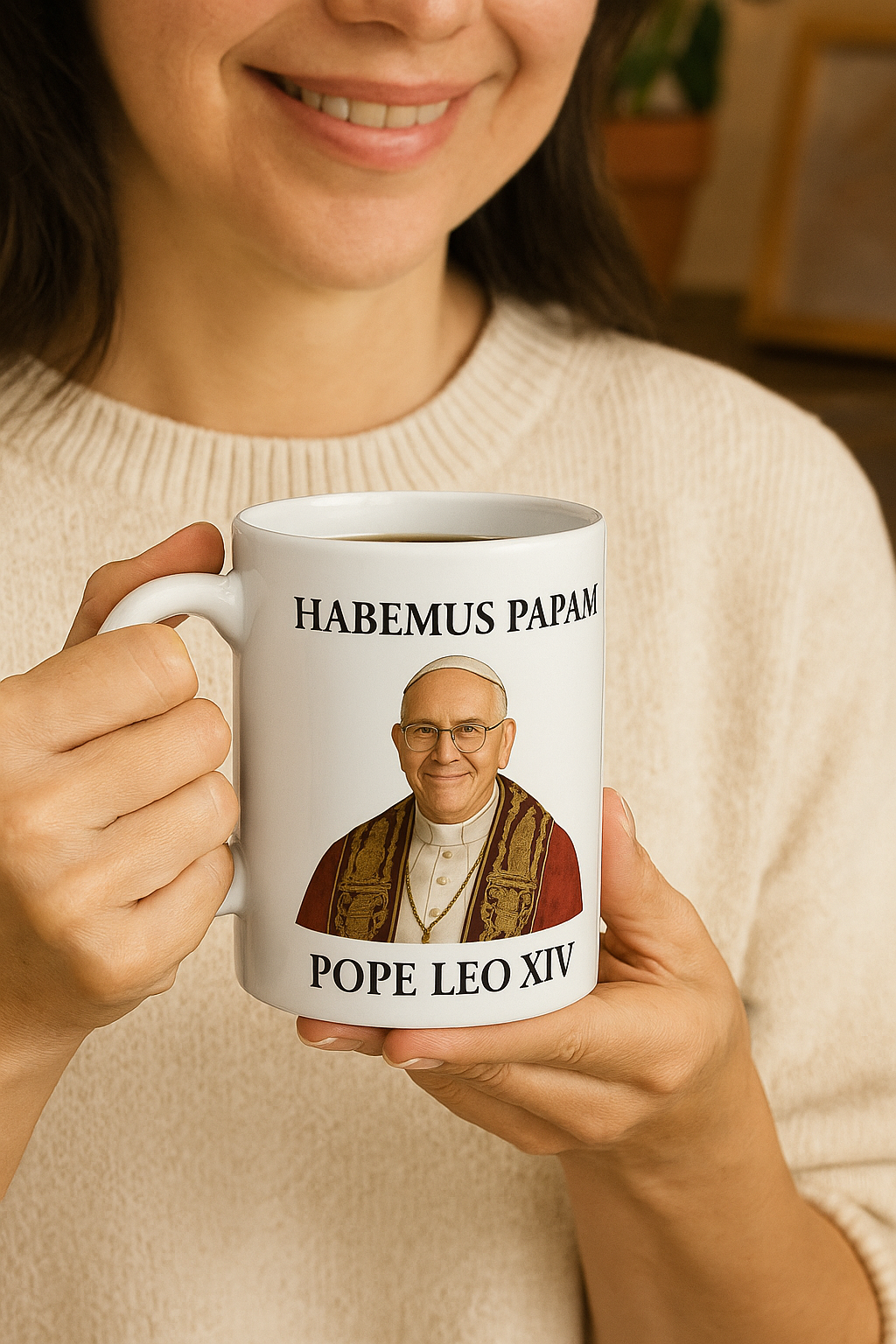 Pope Leo XIV “Habemus Papam” Coffee Mug – 11 oz Ceramic