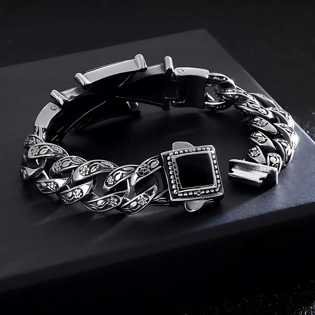 Mens Cross Bracelet Silver Xenos Jewelry