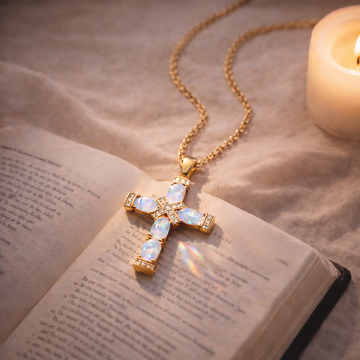 HeavenGlow Opal Cross Necklace | <i>Something Shifted</i>