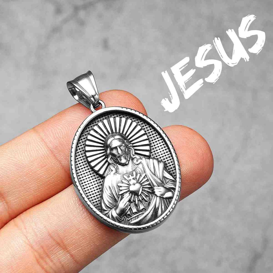 Oval Sacred Heart of Jesus Necklace Xenos Jewelry