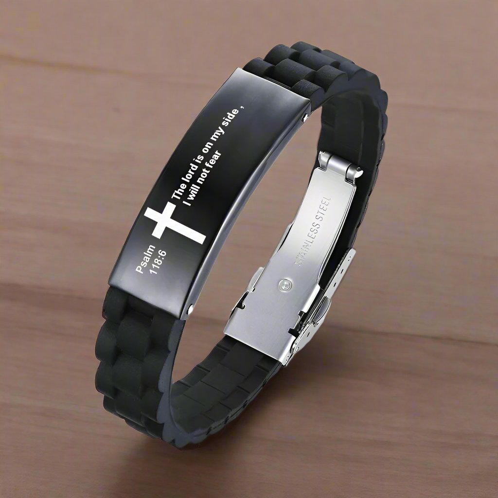 Bible Verse Black Bracelet | Psalm 118:6